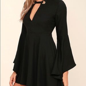 Lulus I'm Alive Black Long Sleeve Dress
